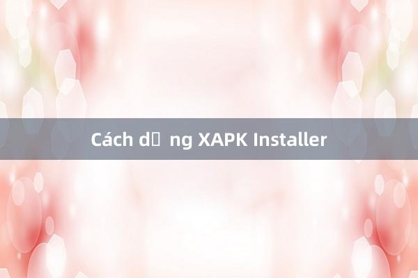 Cách dụng XAPK Installer