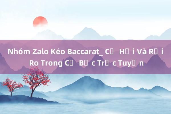 Nhóm Zalo Kéo Baccarat_ Cơ Hội Và Rủi Ro Trong Cờ Bạc Trực Tuyến