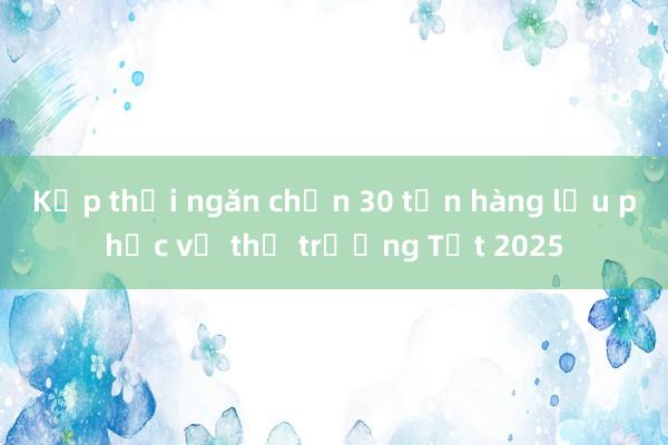 Kịp thời ngăn chặn 30 tấn hàng lậu phục vụ thị trường Tết 2025