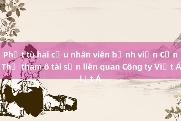 Phạt tù hai cựu nhân viên bệnh viện Cần Thơ tham ô tài sản liên quan Công ty Việt Á