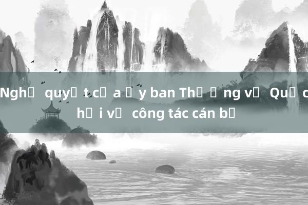 Nghị quyết của Ủy ban Thường vụ Quốc hội về công tác cán bộ