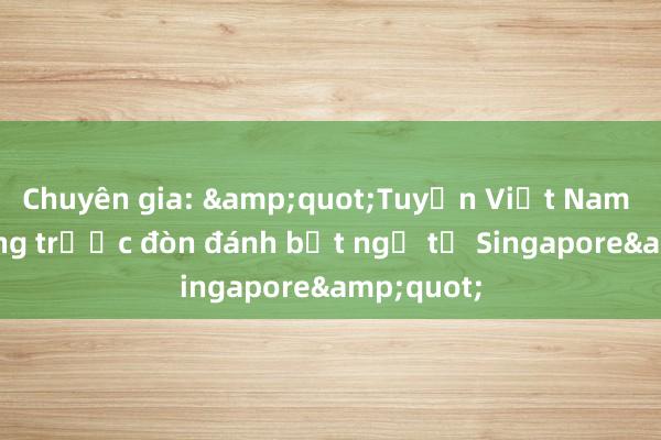 Chuyên gia: &quot;Tuyển Việt Nam cẩn trọng trước đòn đánh bất ngờ từ Singapore&quot;