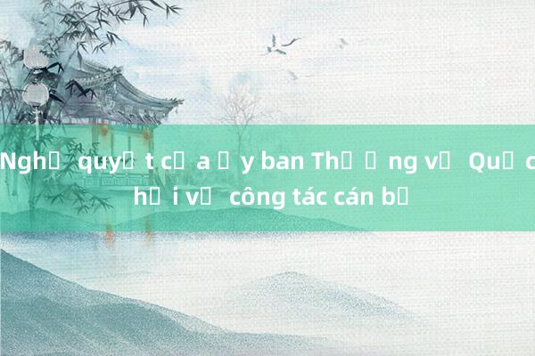 Nghị quyết của Ủy ban Thường vụ Quốc hội về công tác cán bộ