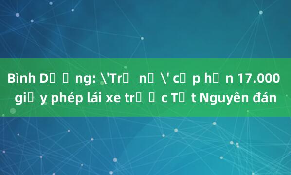 Bình Dương: 'Trả nợ' cấp hơn 17.000 giấy phép lái xe trước Tết Nguyên đán