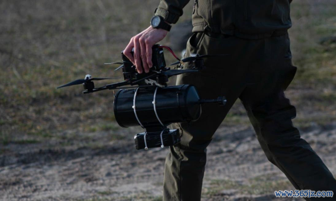 Drone cáp quang Ukraine trong bức ảnh đăng hồi tháng 1. Ảnh: BQP Ukraine